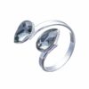 Crystal Silver Night Ring - Rhodium - Elegant jewelry for sophisticated occasions